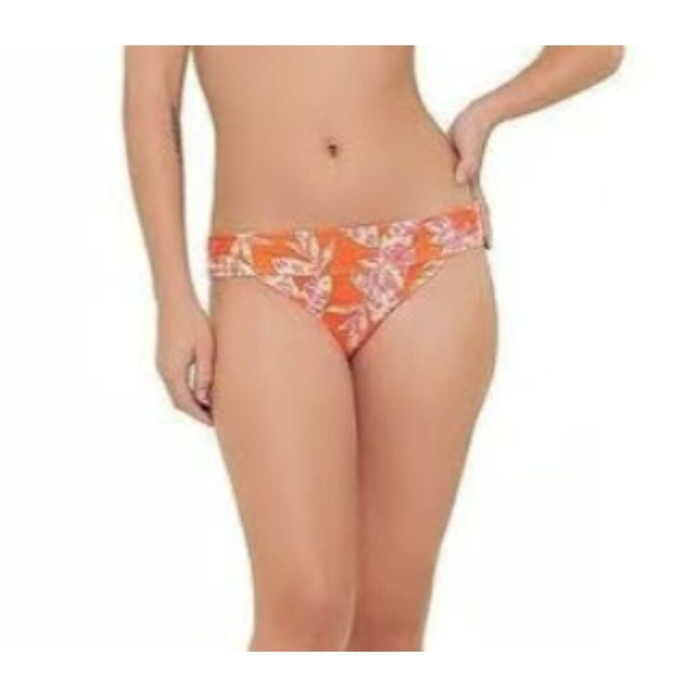 Ninety Nine Degrees Orange Tropical Bikini Hipster Swim Bottom